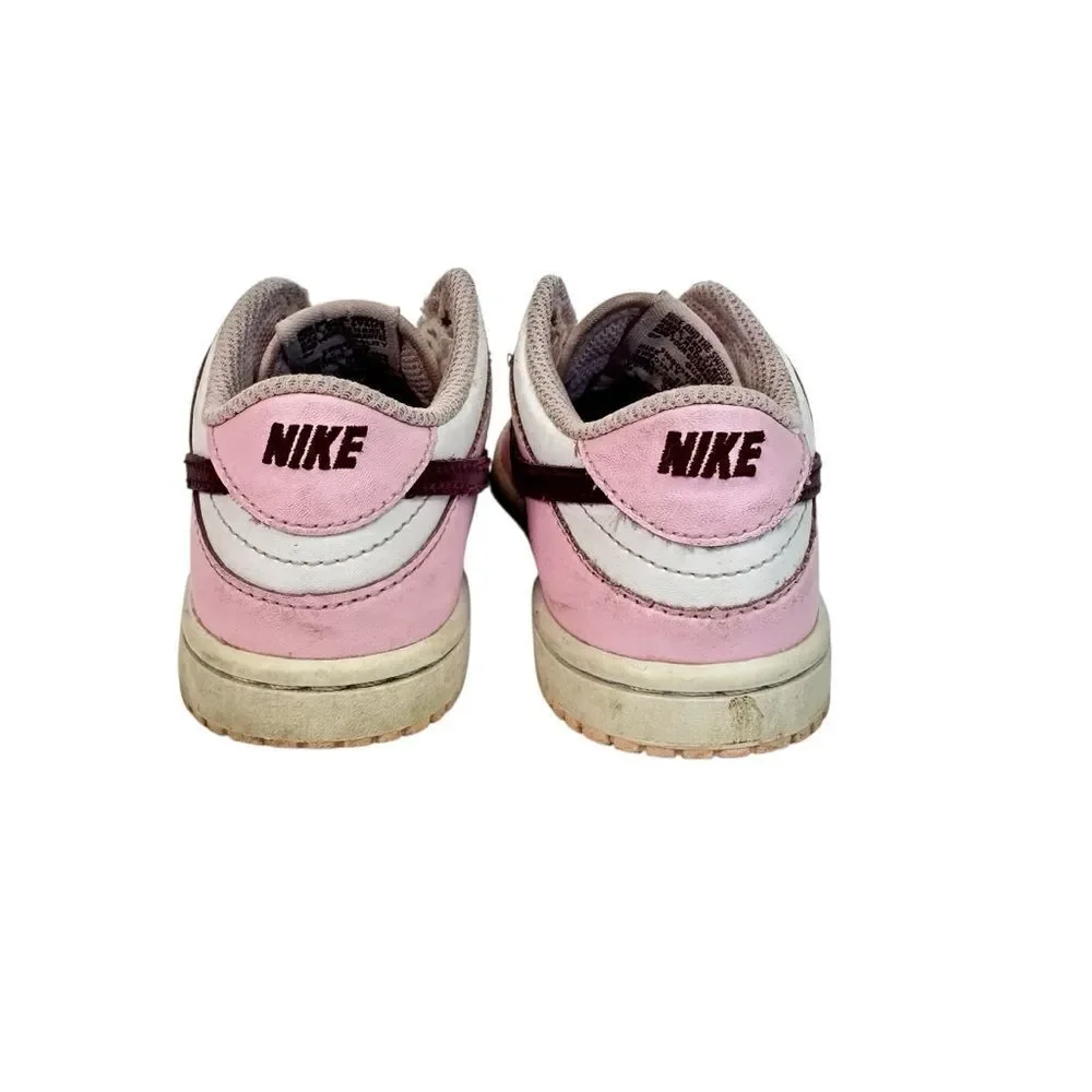 Nike Dunk Low Toddler 9C Pink Foam Red White Sneaker Shoes